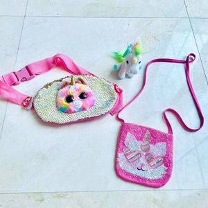TY Unicorn bags and keychain plush